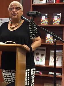Jewelle Gomez reading from her contribution to RADICAL HOPE at the book launch party, Laurel Bookstore, Oakland, CA.